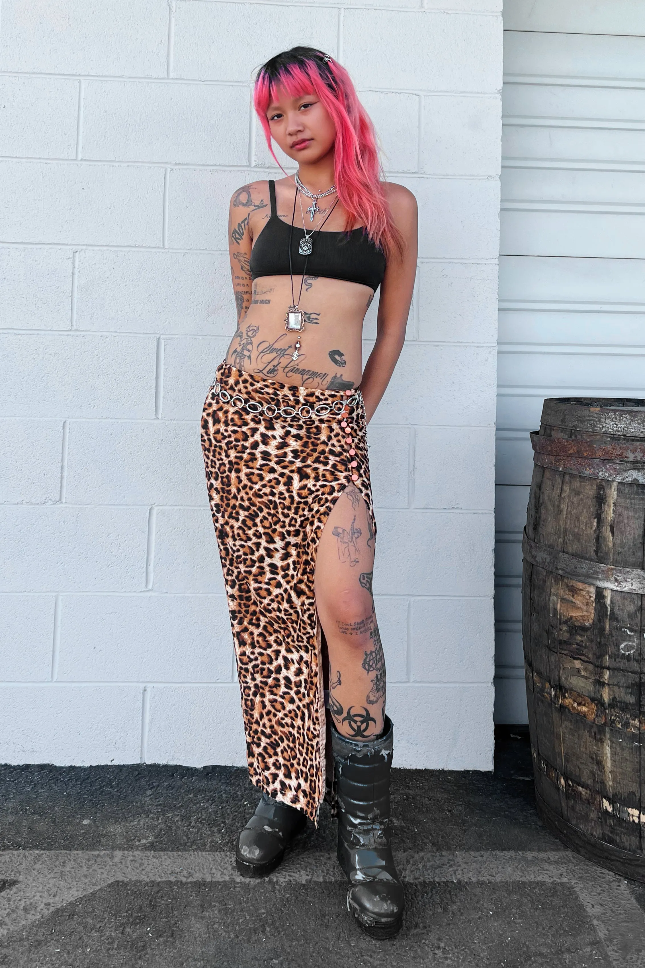 Siren Leopard Print High Slit Skirt sold by Tunnel Vision product image thumbnail 3