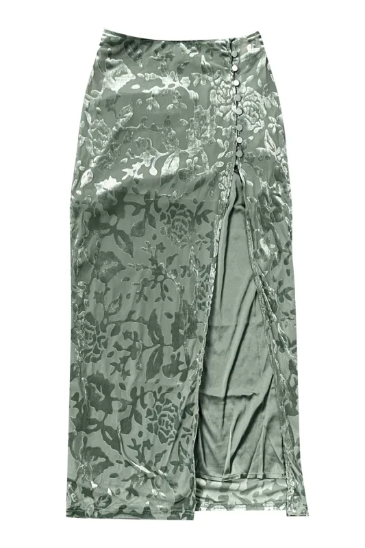 Siren Sage Green High Slit Skirt sold by Tunnel Vision