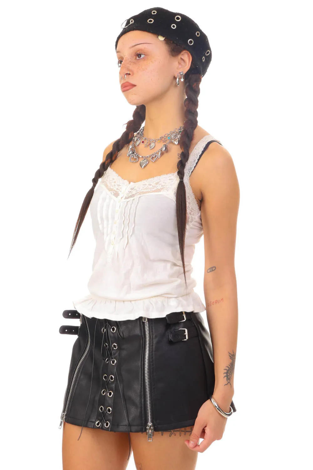Vintage Y2K White Lace Tank Top - S/M sold by Tunnel Vision product image thumbnail 4