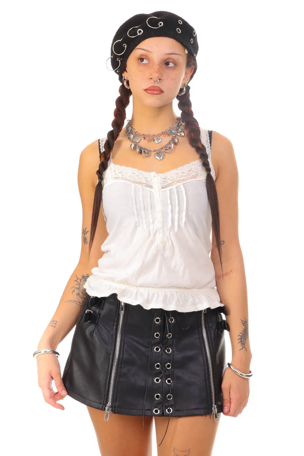 Vintage Y2K White Lace Tank Top - S/M sold by Tunnel Vision product image thumbnail 3