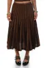 Vintage 80's Shades Of Brown Stripe Pleated Wool Skirt - S sold by Tunnel Vision