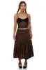 Vintage 80's Shades Of Brown Stripe Pleated Wool Skirt - S sold by Tunnel Vision