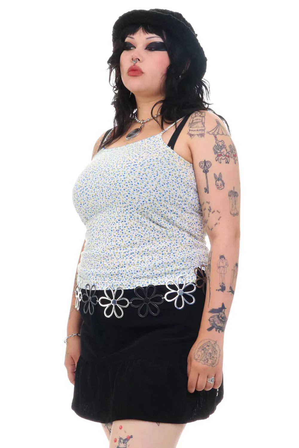 Vintage Y2K Moody Blue Floral Tank - L/XL sold by Tunnel Vision product image thumbnail 4