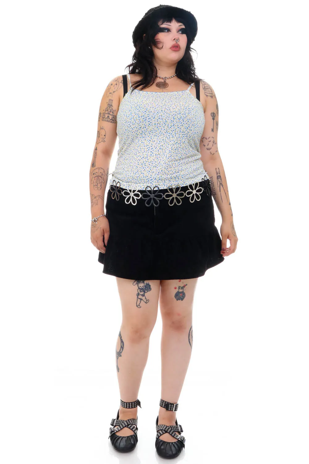 Vintage Y2K Moody Blue Floral Tank - L/XL sold by Tunnel Vision product image thumbnail 2