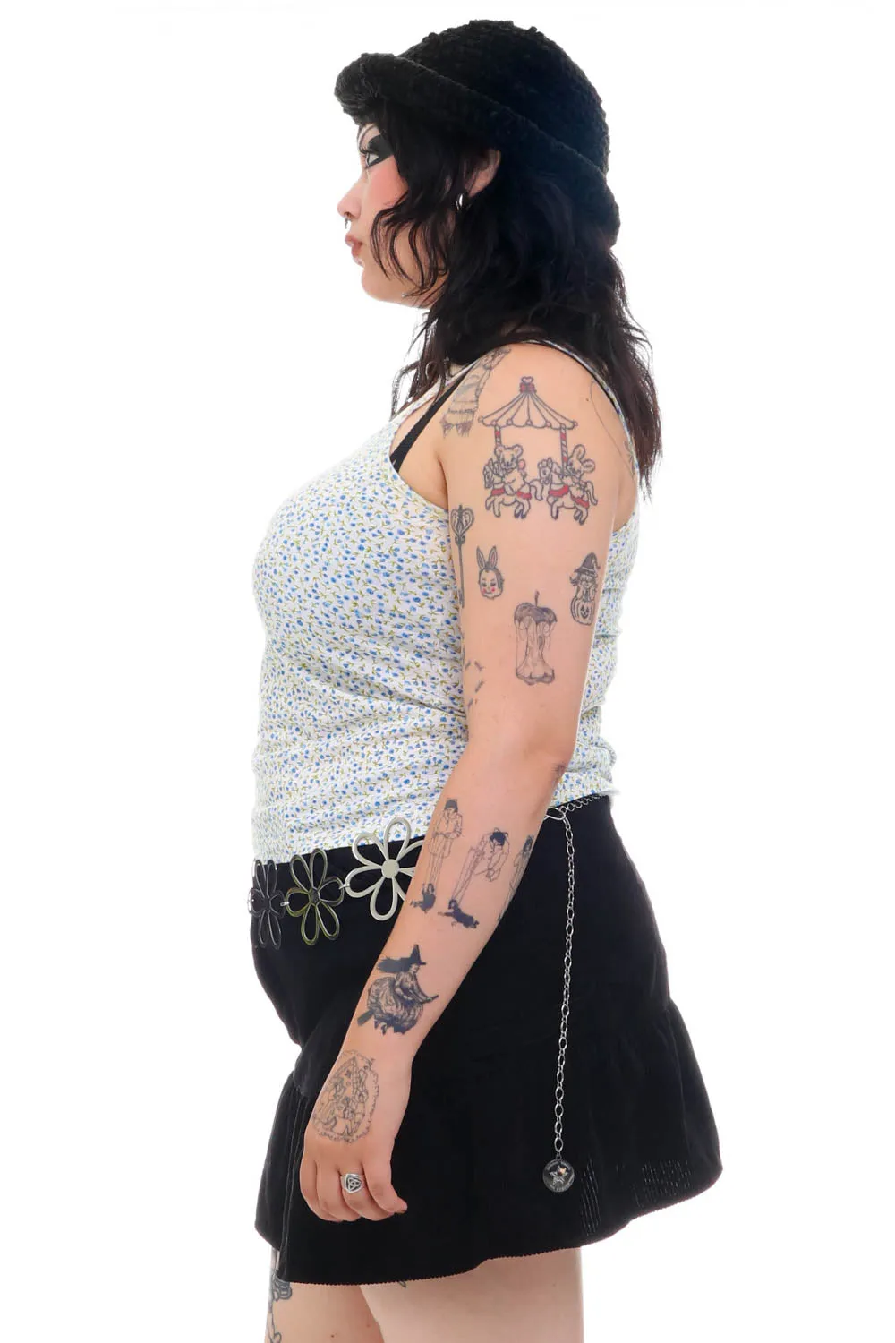 Vintage Y2K Moody Blue Floral Tank - L/XL sold by Tunnel Vision product image thumbnail 5