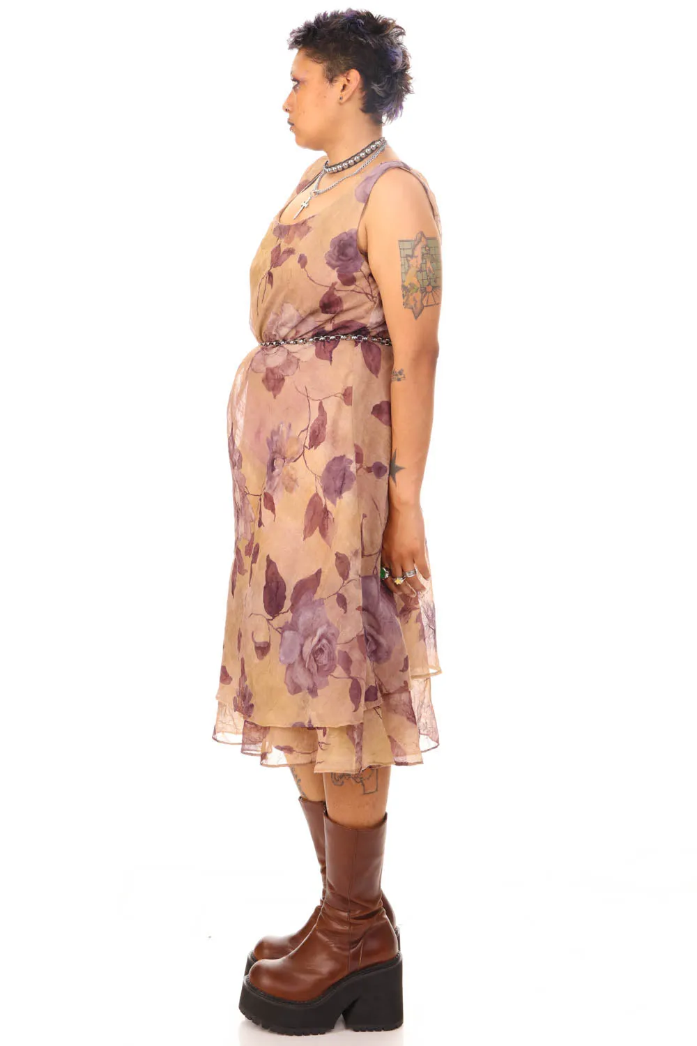 Vintage 90's Faded Rose Tank Maxi Dress - L/XL/2X sold by Tunnel Vision product image thumbnail 4