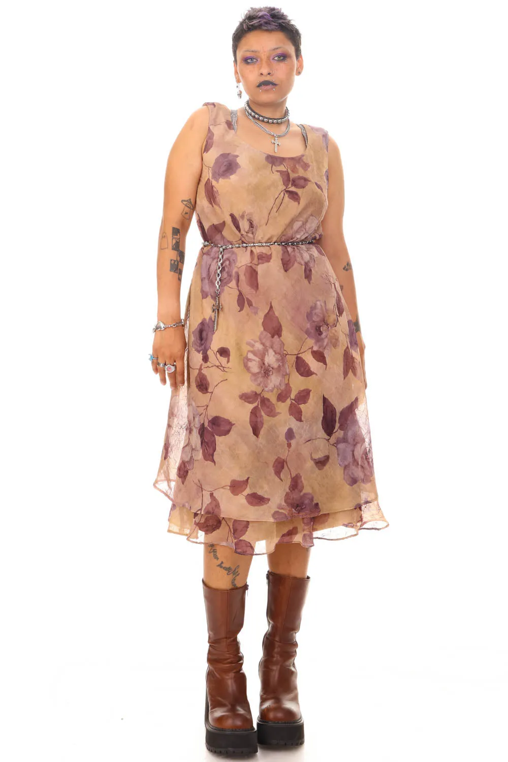 Vintage 90's Faded Rose Tank Maxi Dress - L/XL/2X sold by Tunnel Vision product image thumbnail 2