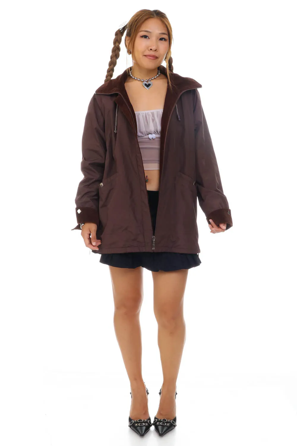 Vintage Y2K Corduroy Collared Brown Jacket - OSFM sold by Tunnel Vision product image thumbnail 2