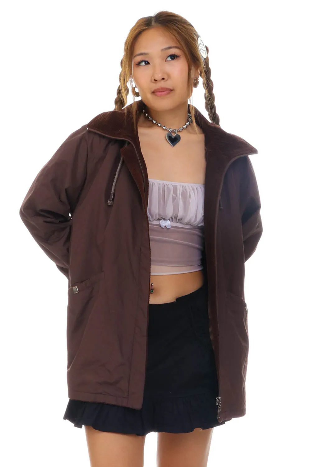 Vintage Y2K Corduroy Collared Brown Jacket - OSFM sold by Tunnel Vision product image thumbnail 3