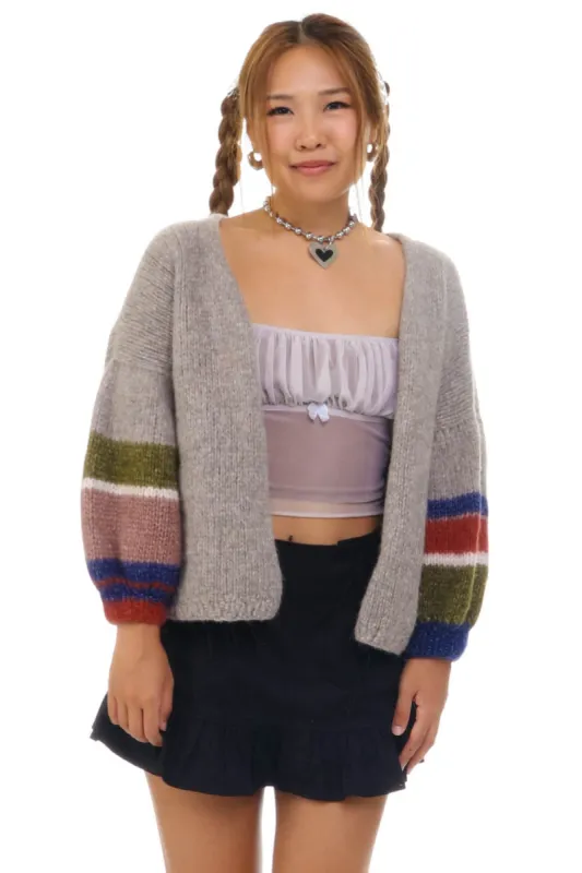 Vintage Y2K Soft Knit Stripe Open Cardigan - OSFM sold by Tunnel Vision