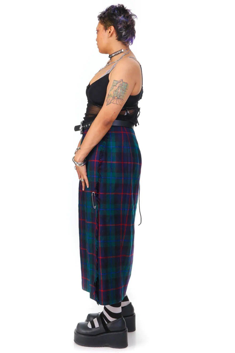 Vintage 80's Grunge Plaid Wool Maxi Skirt - L/XL sold by Tunnel Vision product image thumbnail 4