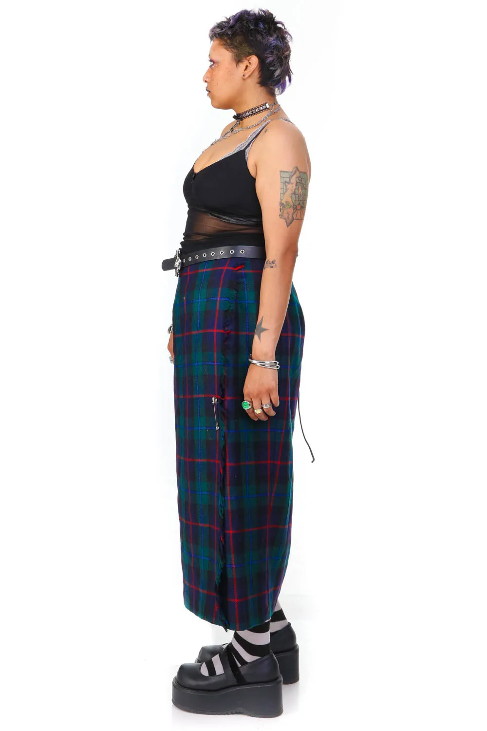 Vintage 80's Grunge Plaid Wool Maxi Skirt - L/XL sold by Tunnel Vision product image thumbnail 5