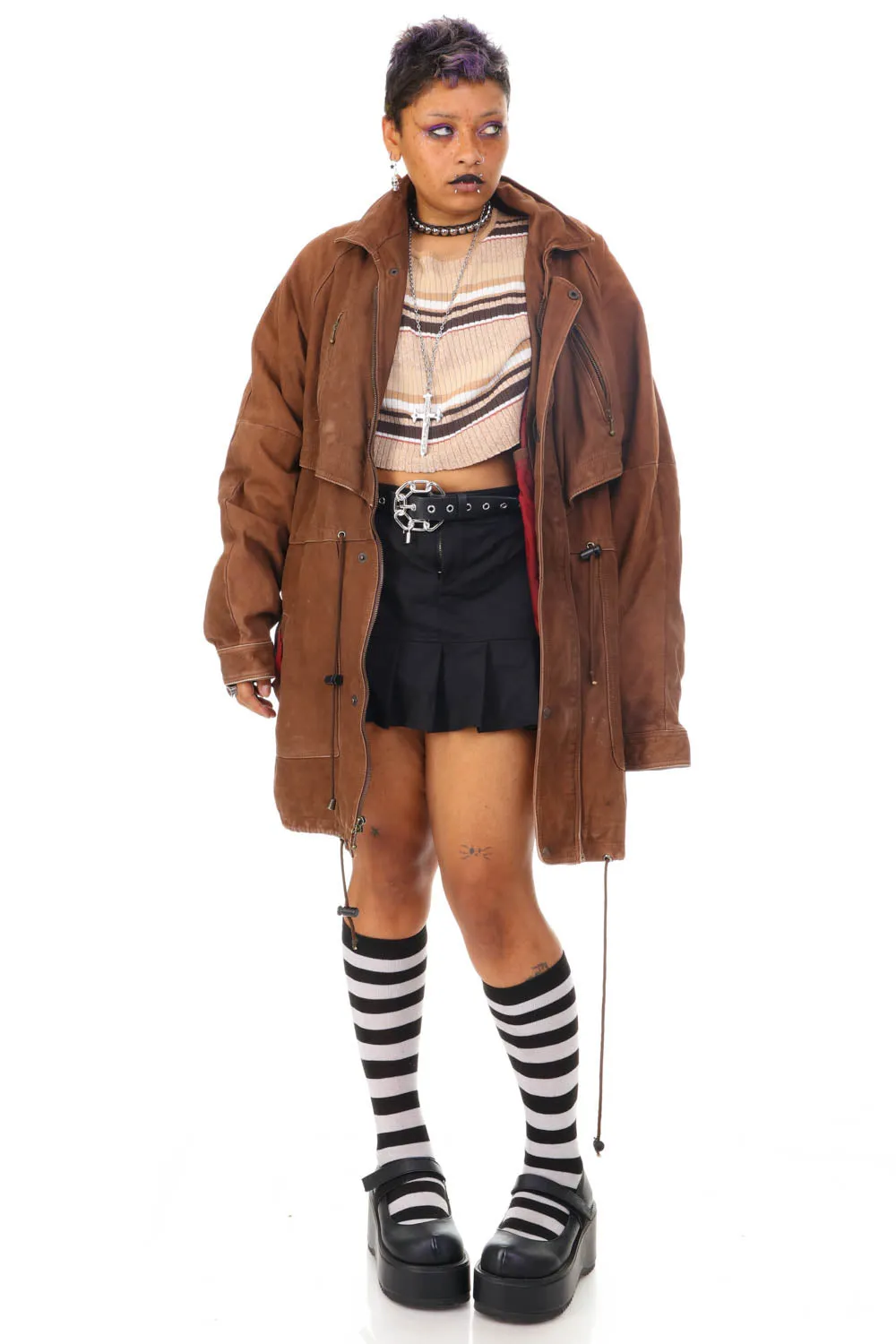 Vintage 80's Buttery Soft Brown Multi Pocket Leather Jacket - L/XL sold by Tunnel Vision product image thumbnail 2