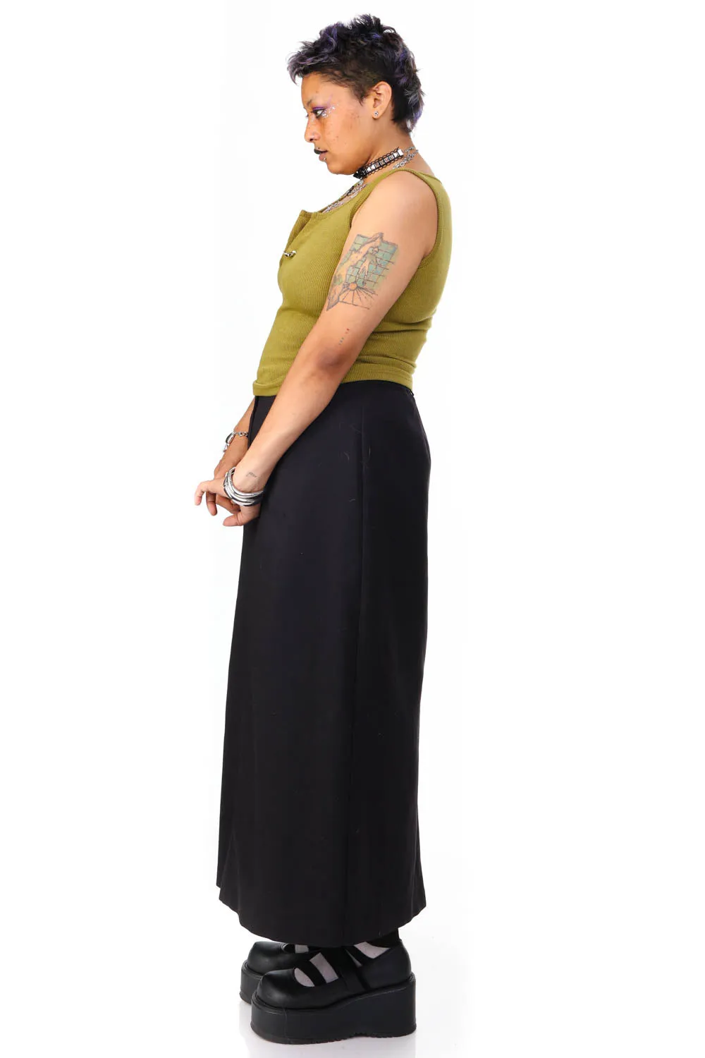 Vintage 90's Classic Black Maxi Skirt - L/XL sold by Tunnel Vision product image thumbnail 4