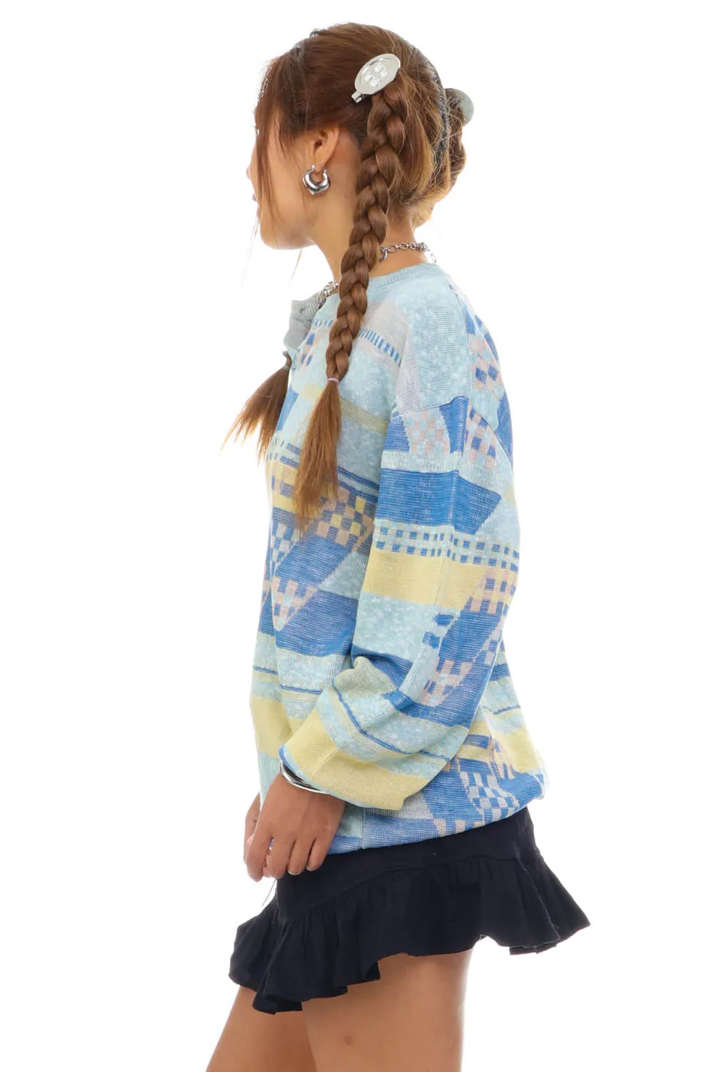 Vintage 90's City Boy Pastel Blue Knit Sweater - OSFM sold by Tunnel Vision product image thumbnail 5