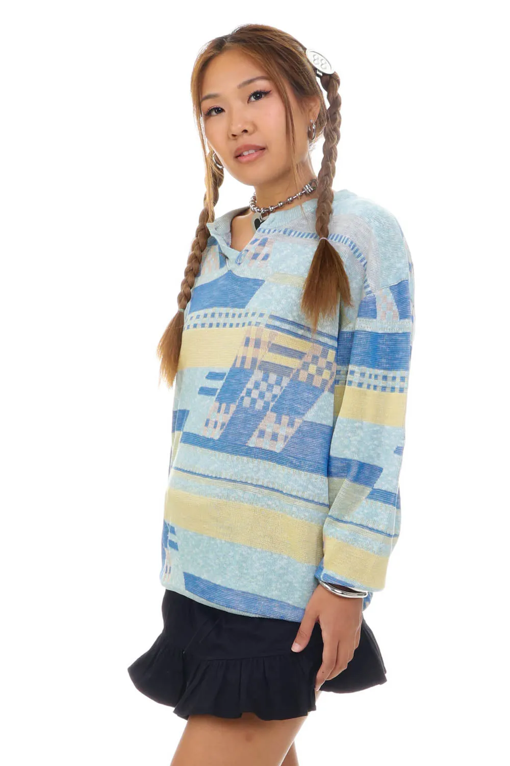 Vintage 90's City Boy Pastel Blue Knit Sweater - OSFM sold by Tunnel Vision product image thumbnail 4