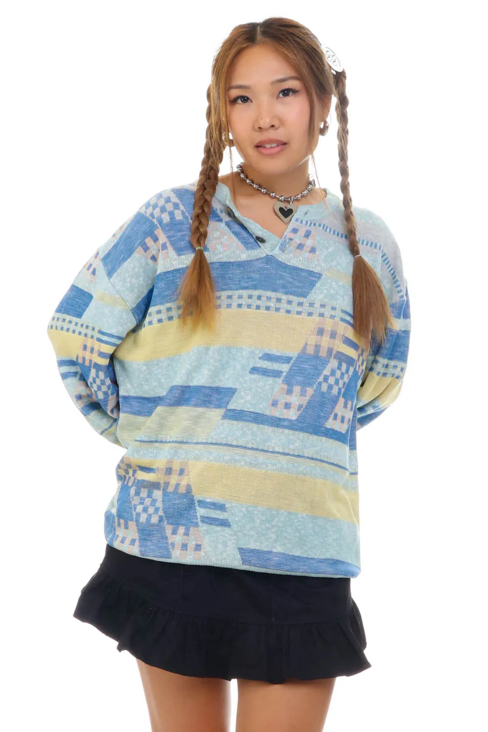 Vintage 90's City Boy Pastel Blue Knit Sweater - OSFM sold by Tunnel Vision product image thumbnail 2