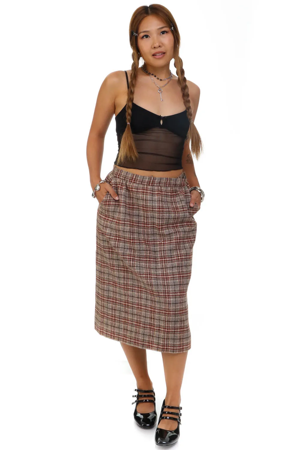 Vintage 90's Pendleton Plaid Wool Skirt - S sold by Tunnel Vision product image thumbnail 3