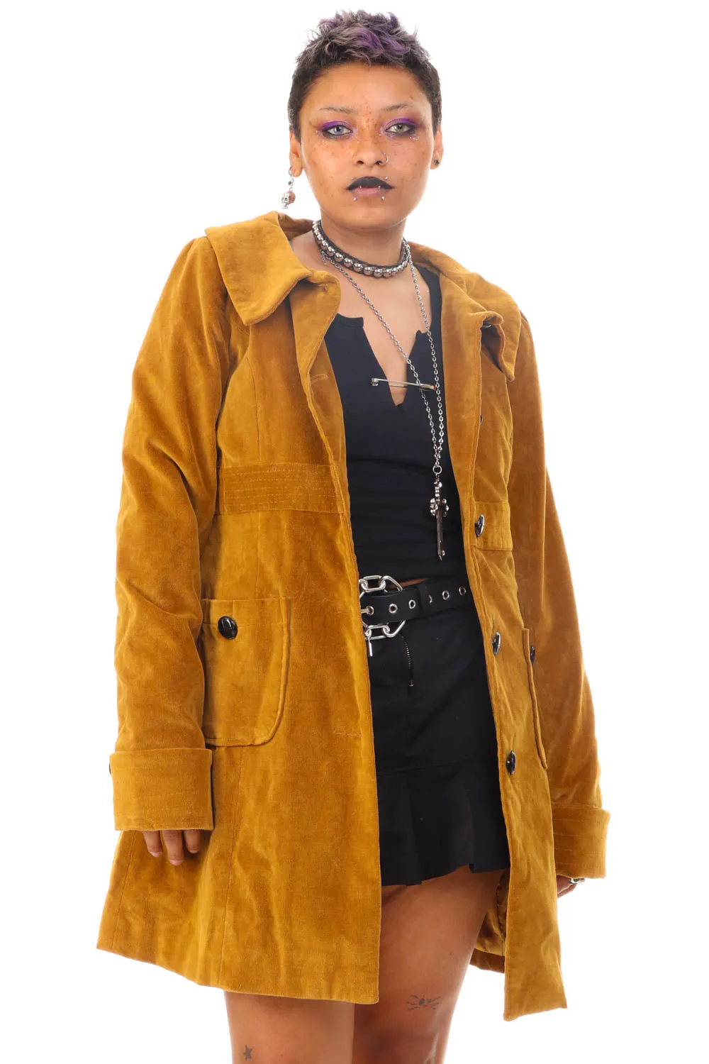 Vintage Y2K Does 70's Corduroy Button Jacket - L sold by Tunnel Vision