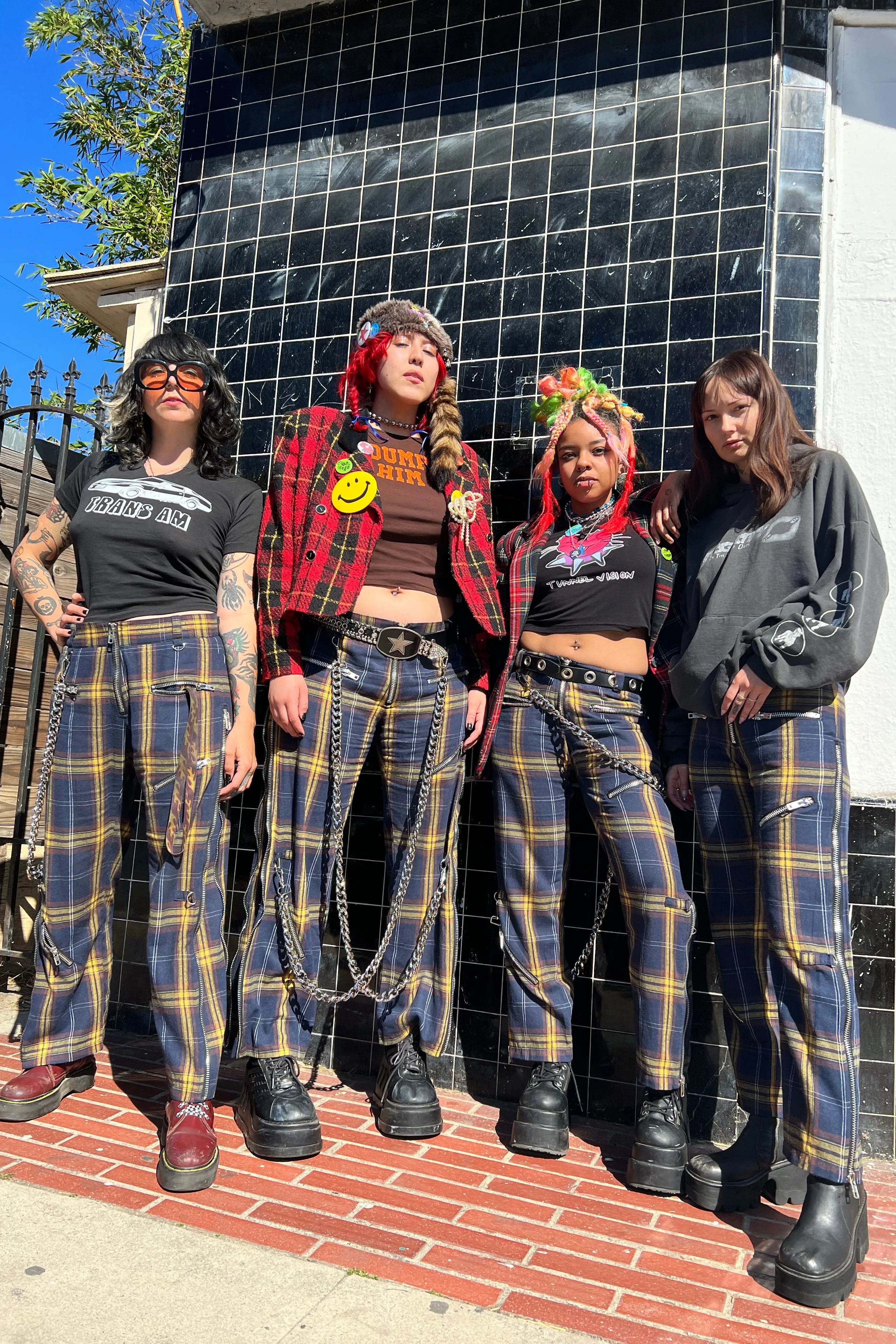 Plaid Poly Chain Bondage Pants sold by Tunnel Vision product image thumbnail 2
