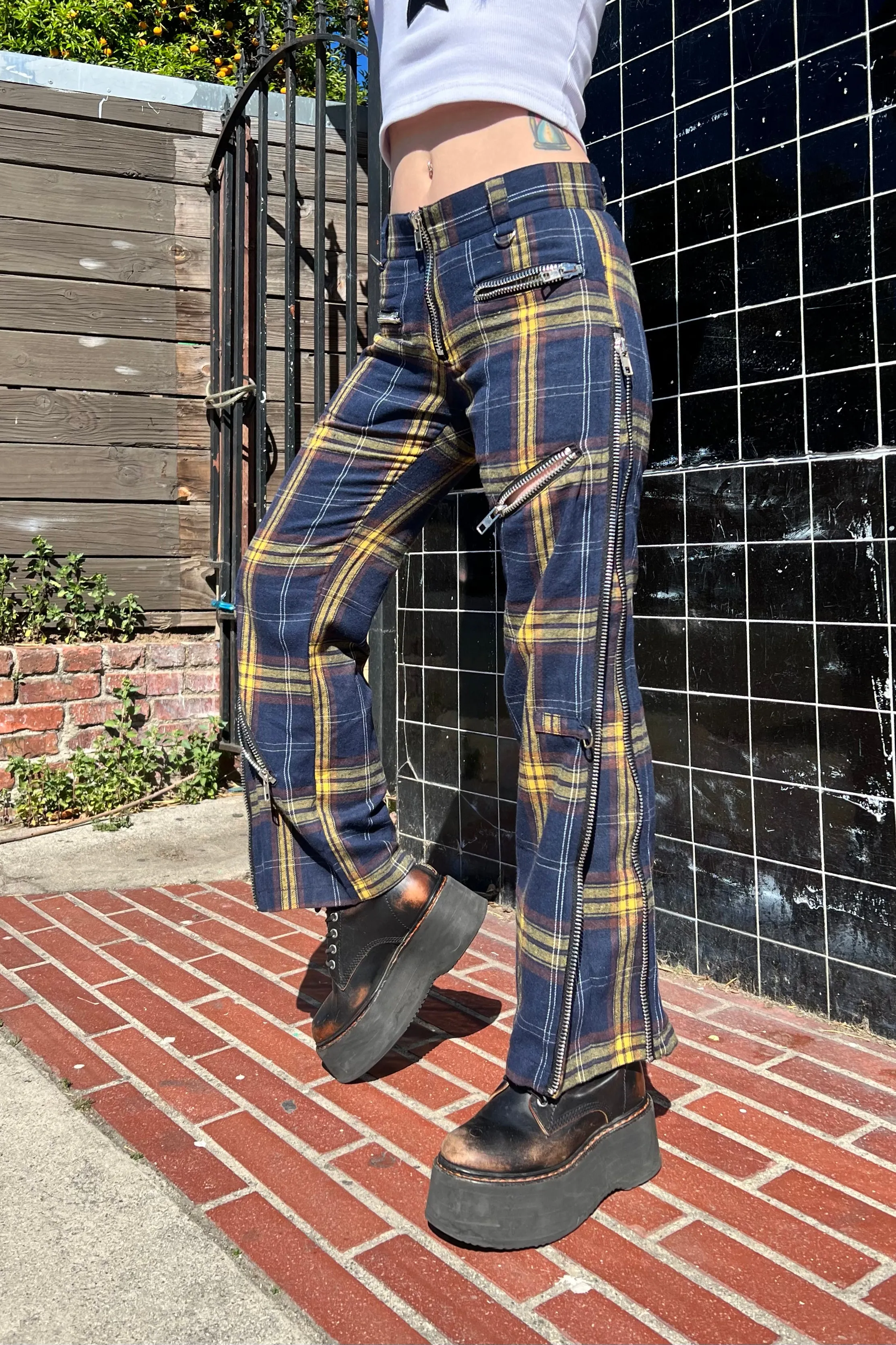 Plaid Poly Chain Bondage Pants sold by Tunnel Vision product image thumbnail 4