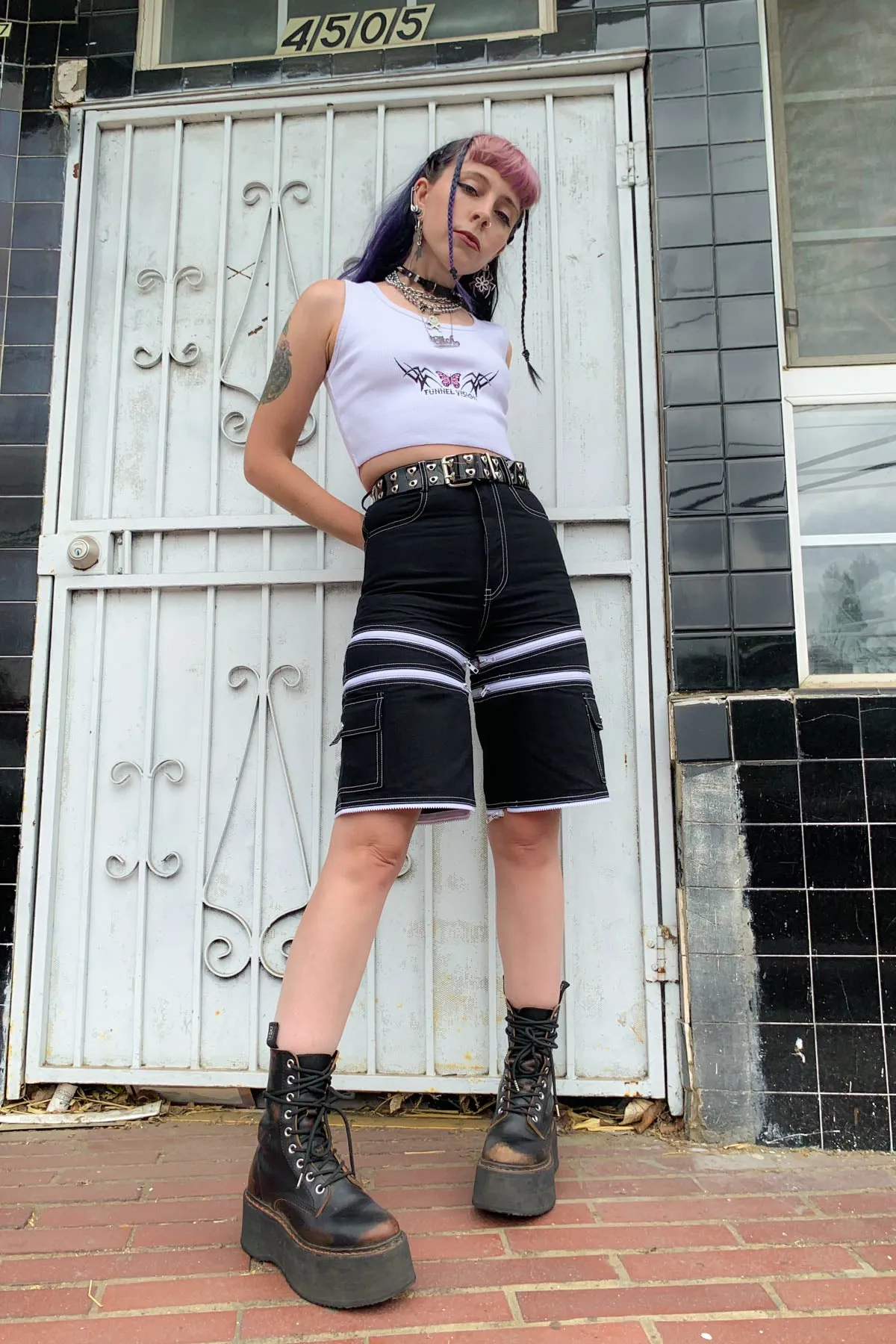 Black 5-in-1 Convertible Zip-Off Cargo Pants sold by Tunnel Vision product image thumbnail 3