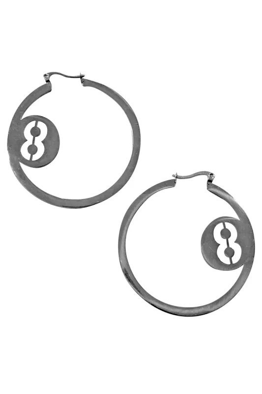 8 Ball Hoop Earrings sold by Tunnel Vision