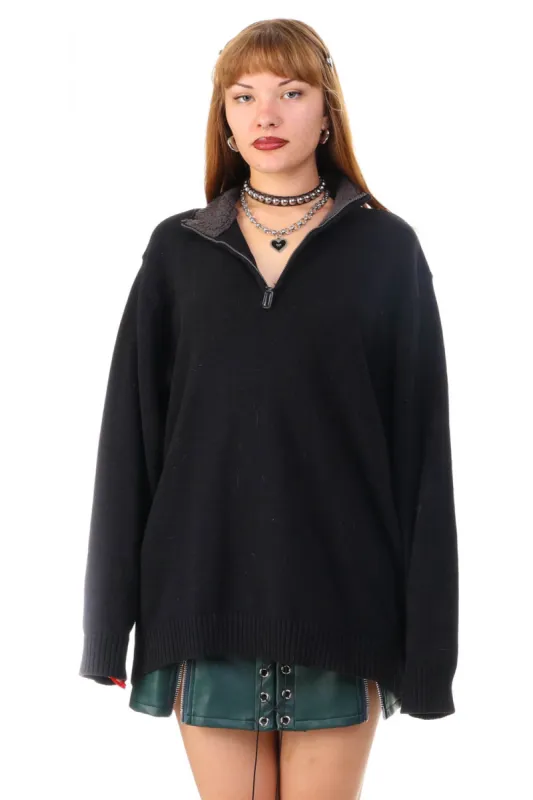 Vintager Y2K Basic Editions Black Knit Sweater - OSFM sold by Tunnel Vision