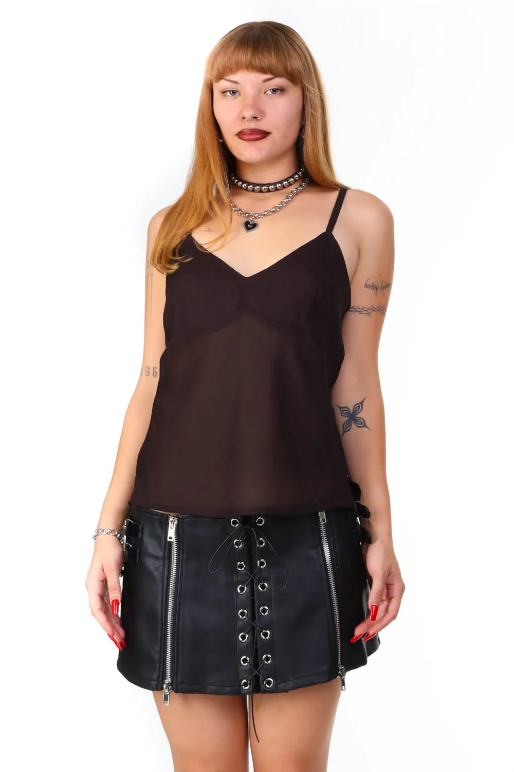 Vintage Y2K Brown Tank Top - S/M sold by Tunnel Vision