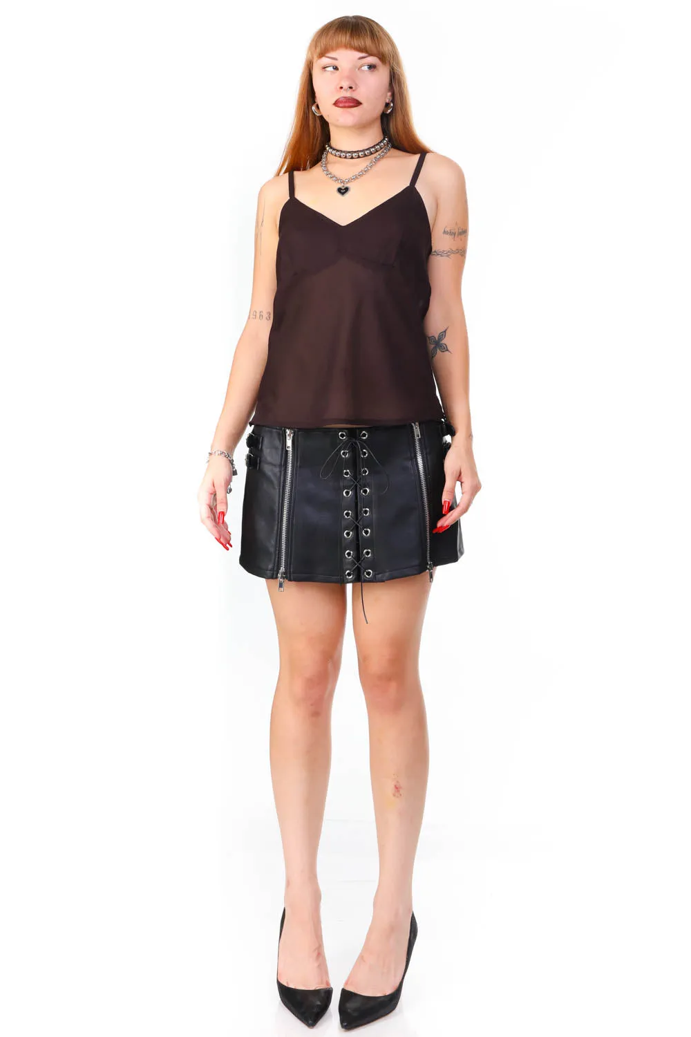 Vintage Y2K Brown Tank Top - S/M sold by Tunnel Vision product image thumbnail 2