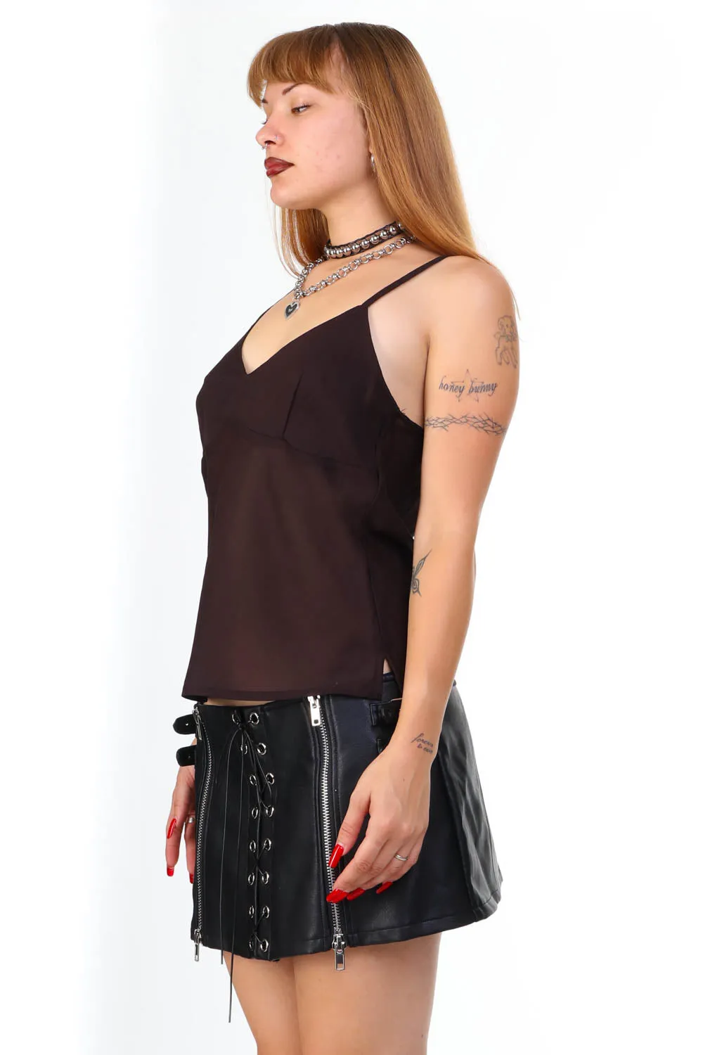 Vintage Y2K Brown Tank Top - S/M sold by Tunnel Vision product image thumbnail 4