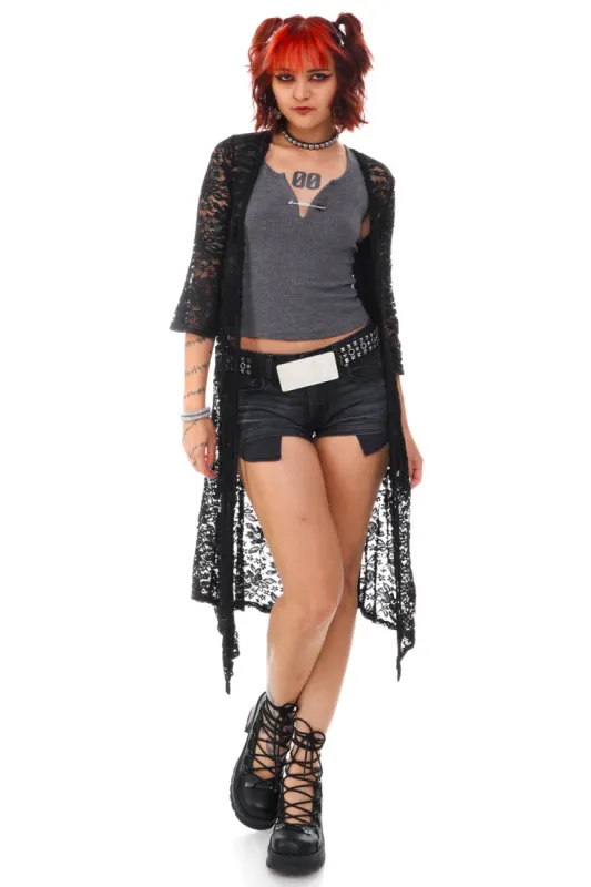 Vintage Y2K Black Lace Cardigan - XS/S sold by Tunnel Vision