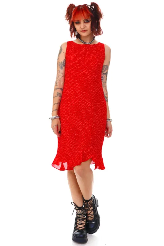 Vintage 90's Red Polka Dot Tank Dress - S sold by Tunnel Vision