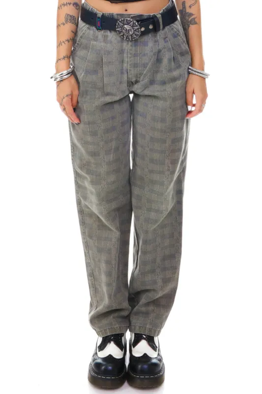 Vintage 90's Faded Checkered Trousers - S/M sold by Tunnel Vision