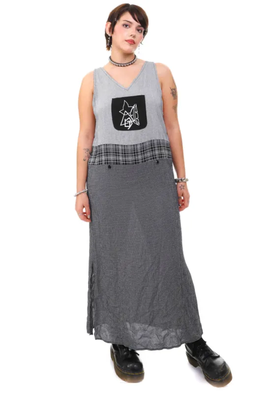 Vintage 90's Mix Print Tank Overall Dress - M/L sold by Tunnel Vision