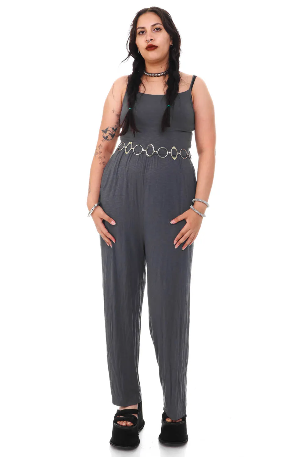 Vintage Y2K Grey Knit Jumpsuit - S sold by Tunnel Vision product image thumbnail 2