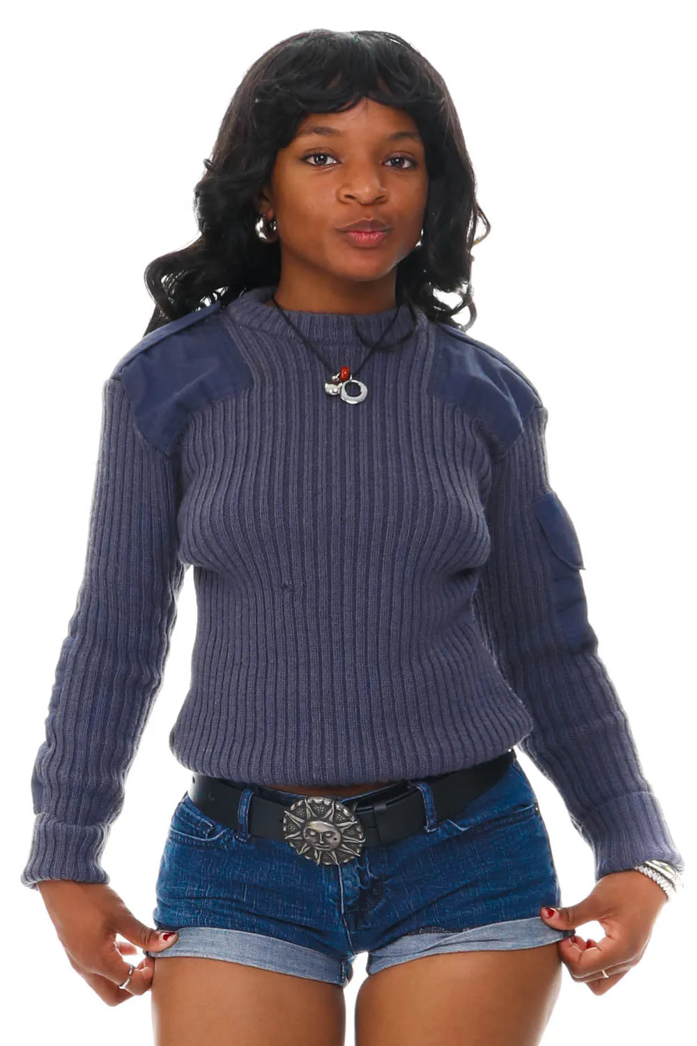 Vintage Y2K Heavy Blue-Grey Knit Sweater - S/M sold by Tunnel Vision product image thumbnail 3