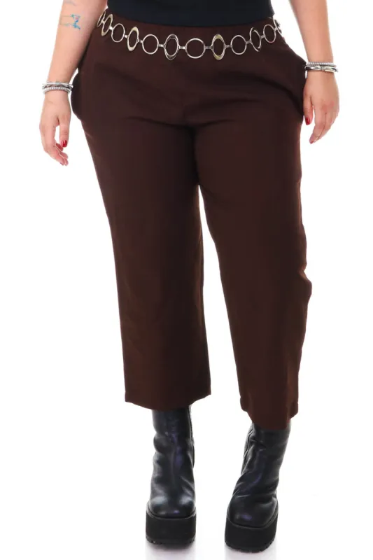 Vintage 90's Brown Cropped Pants - XL/2X sold by Tunnel Vision