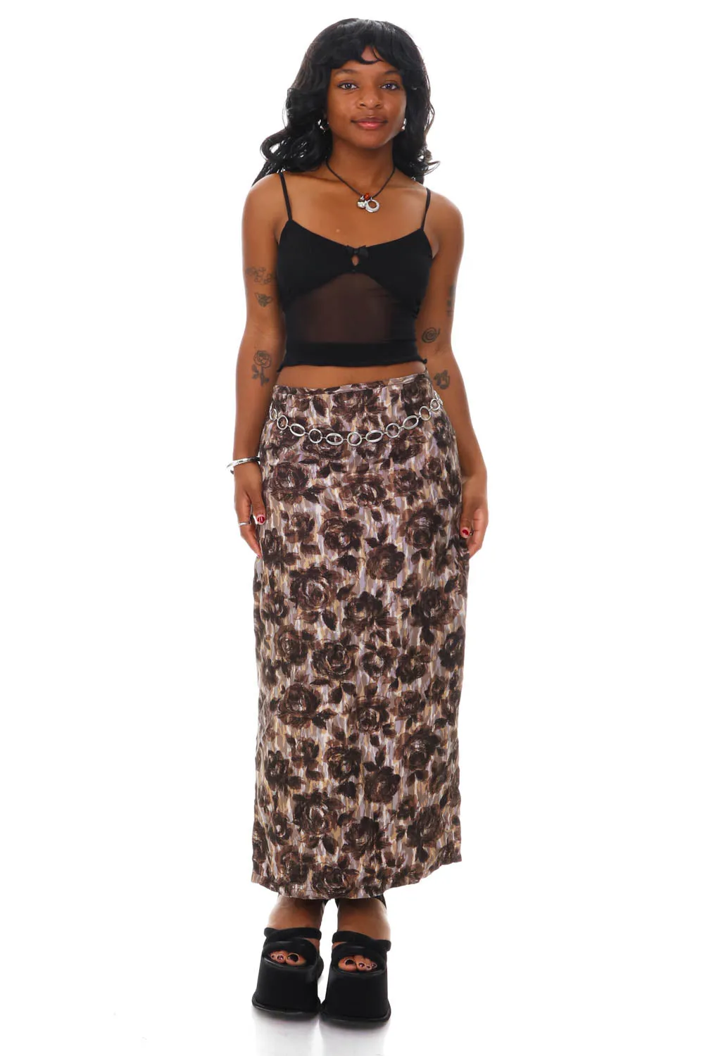 Vintage 90's Romantic Silk Floral Maxi Skirt - S/M sold by Tunnel Vision product image thumbnail 2