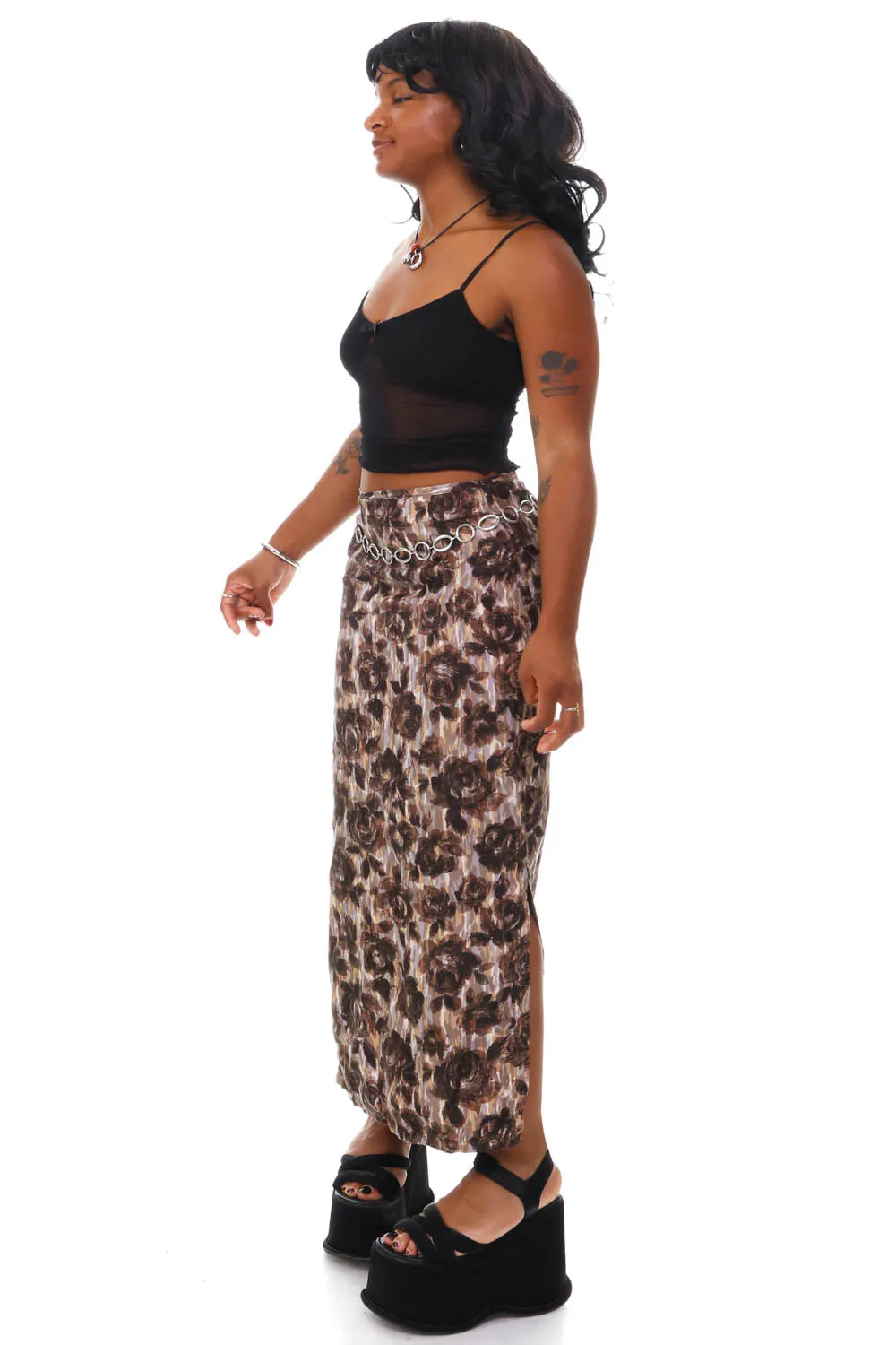 Vintage 90's Romantic Silk Floral Maxi Skirt - S/M sold by Tunnel Vision product image thumbnail 5