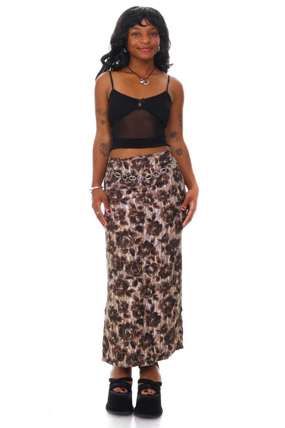 Vintage 90's Romantic Silk Floral Maxi Skirt - S/M sold by Tunnel Vision product image thumbnail 4