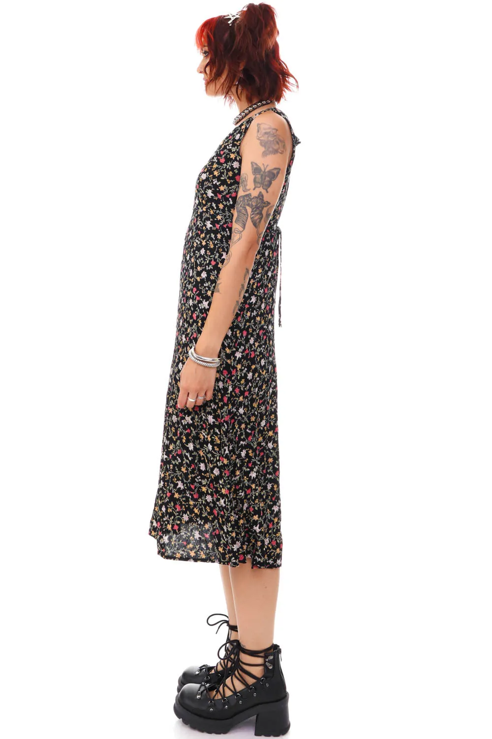 Vintage 90's Grunge Floral Tank Maxi Dress - OSFM sold by Tunnel Vision product image thumbnail 4