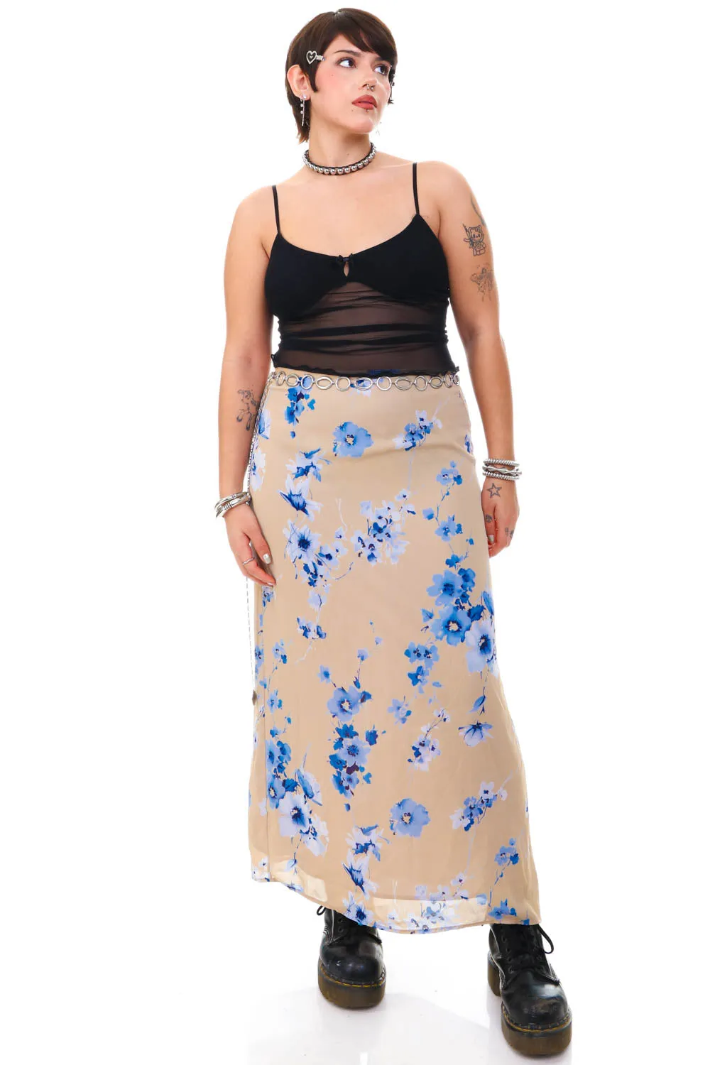 Vintage 90's Moody Floral Maxi Skirt - M/L sold by Tunnel Vision product image thumbnail 3