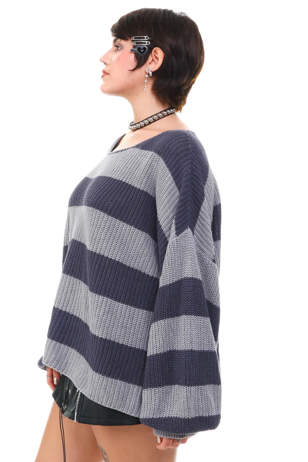 Non-Quite-Vintage Striped Baggy Sweater - OSFM sold by Tunnel Vision product image thumbnail 5