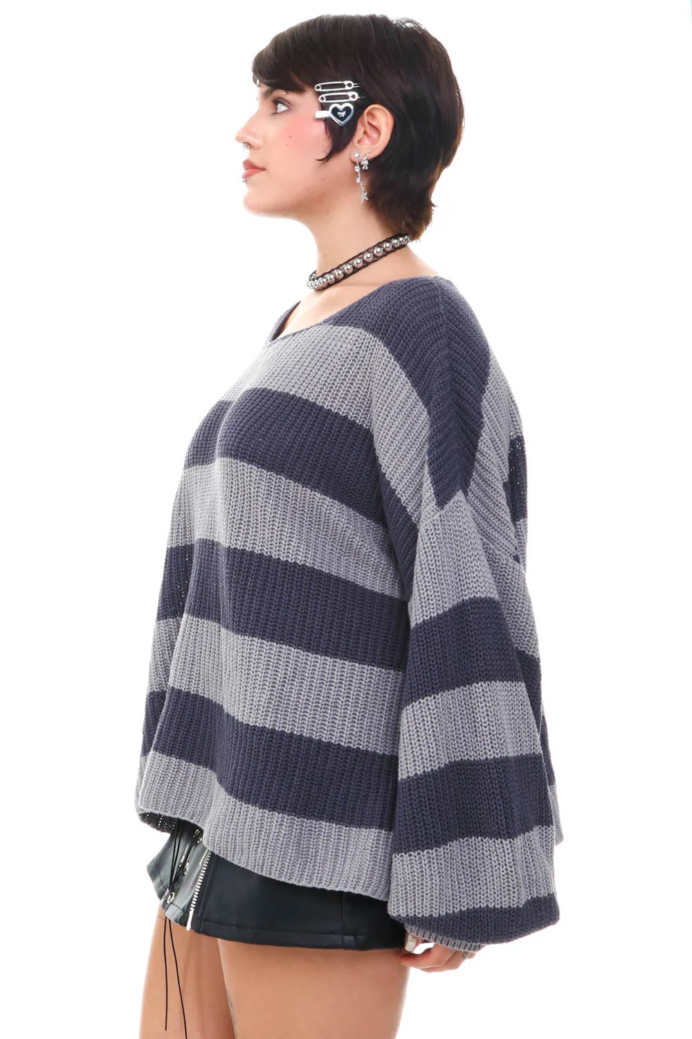 Non-Quite-Vintage Striped Baggy Sweater - OSFM sold by Tunnel Vision product image thumbnail 4
