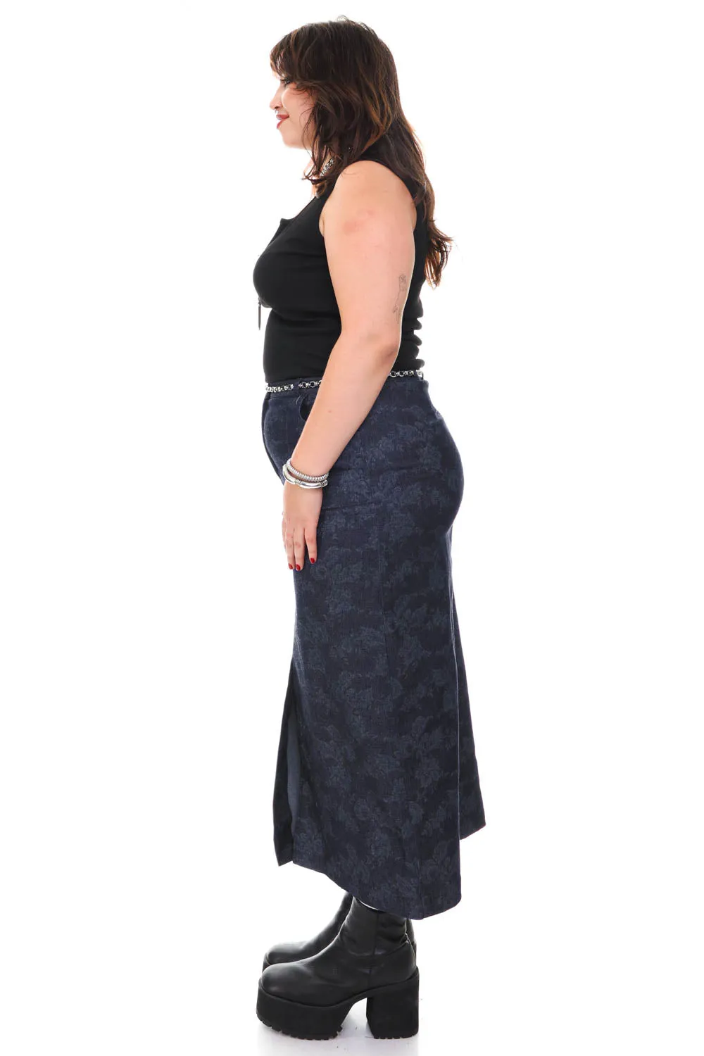 Vintage Y2K Floral Printed Denim Skirt - XL sold by Tunnel Vision product image thumbnail 5