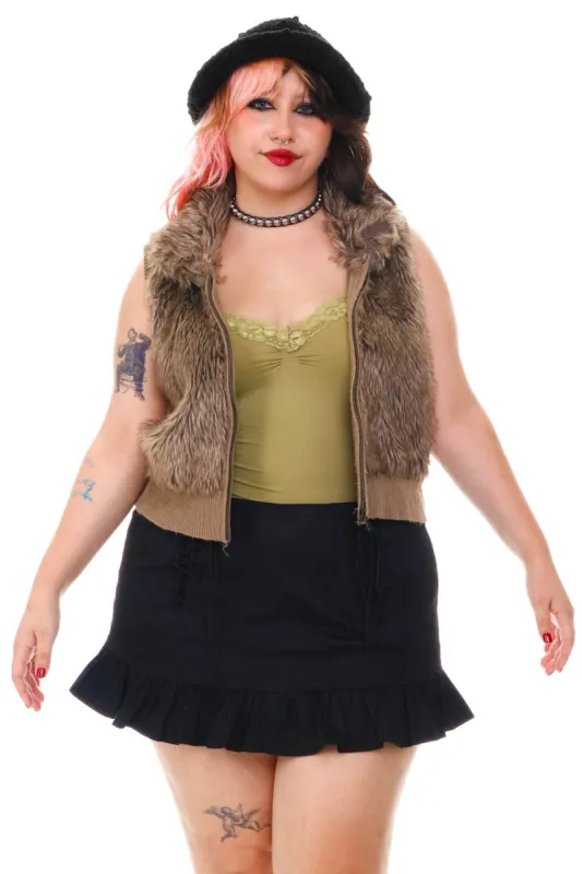 Vintage Y2K Arizona Faux Fur Sweater Vest - L/XL sold by Tunnel Vision