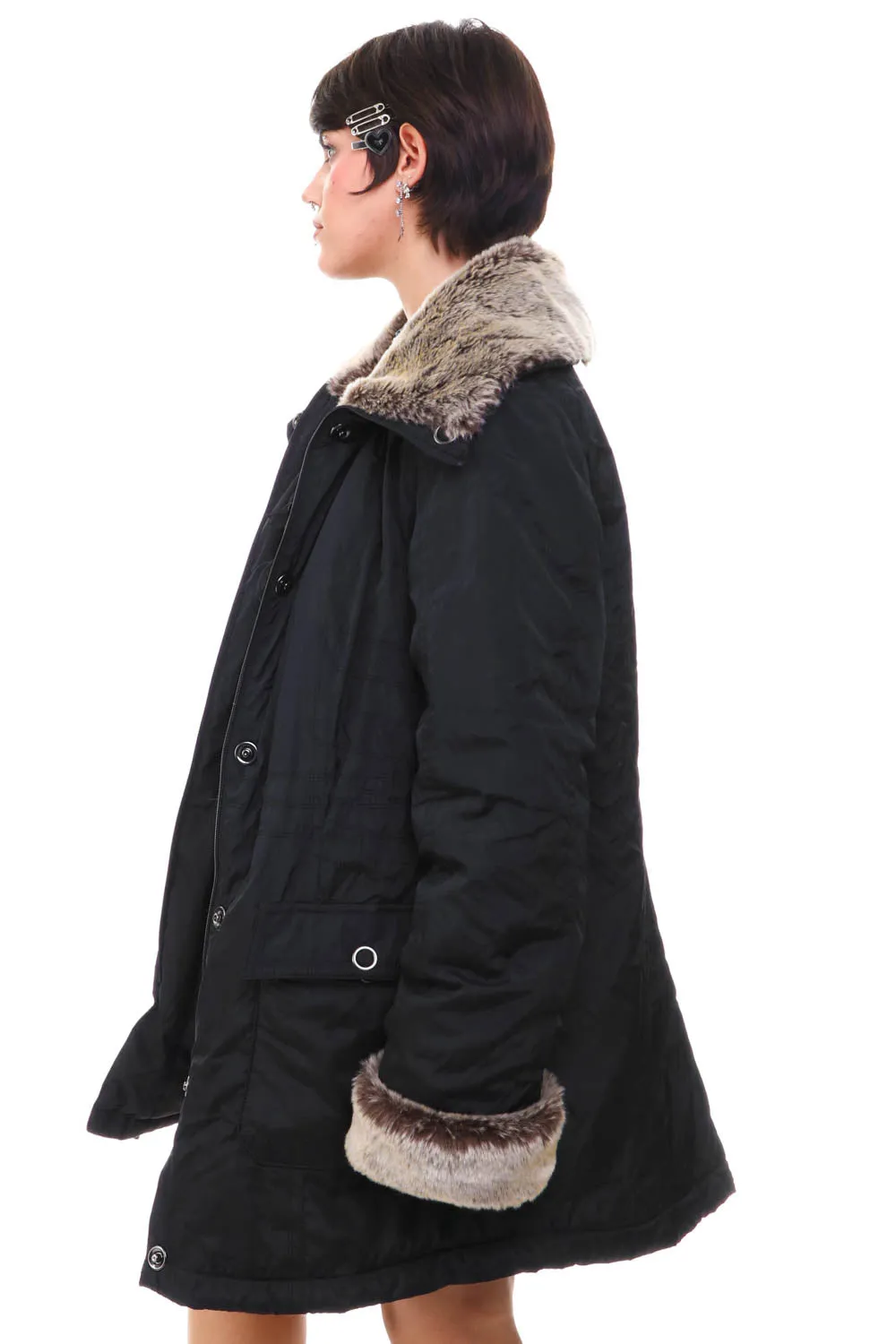 Vintage Y2K Fur Collar Zip Up Jacket - OSFM sold by Tunnel Vision product image thumbnail 4