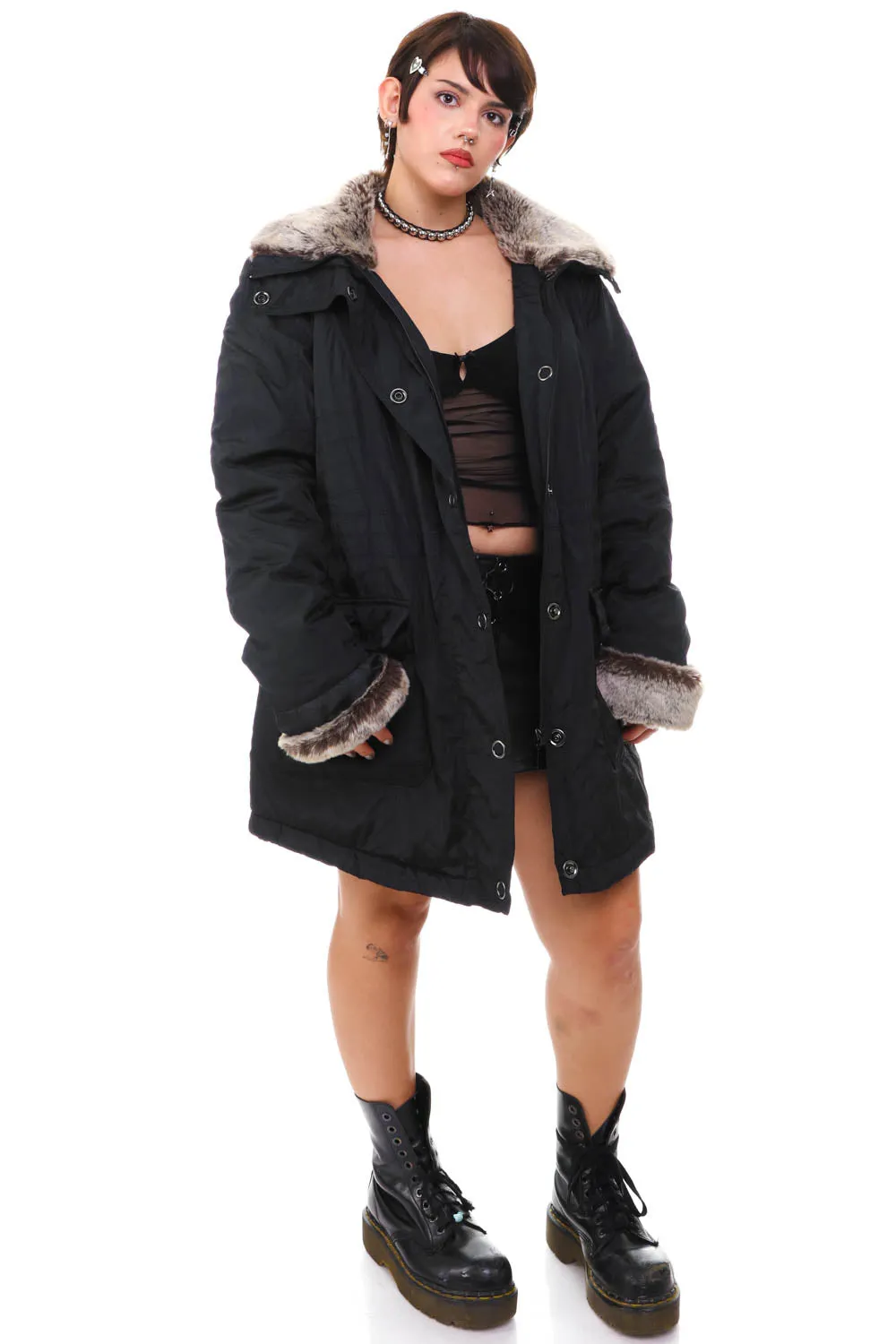 Vintage Y2K Fur Collar Zip Up Jacket - OSFM sold by Tunnel Vision product image thumbnail 2