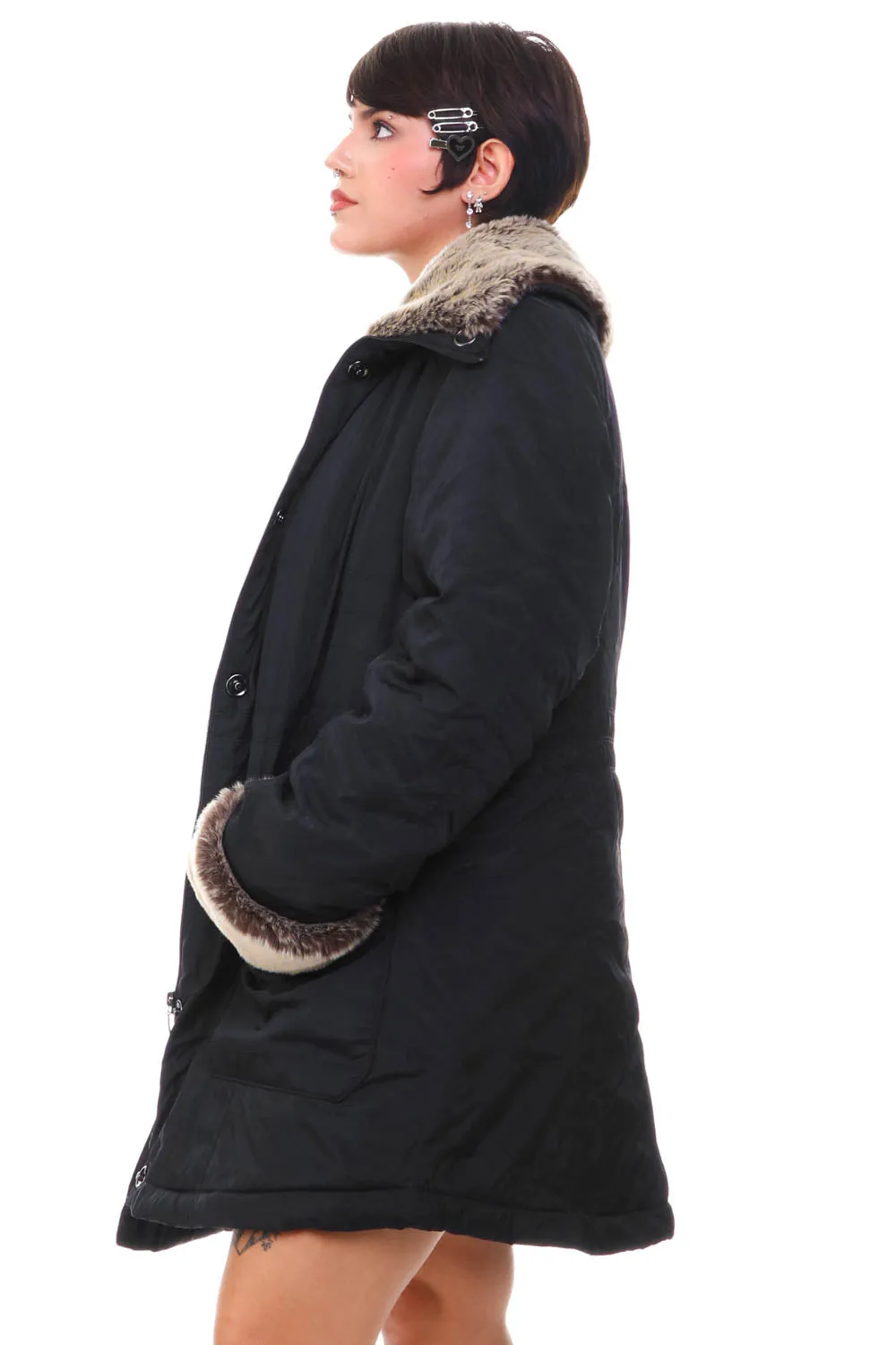 Vintage Y2K Fur Collar Zip Up Jacket - OSFM sold by Tunnel Vision product image thumbnail 3